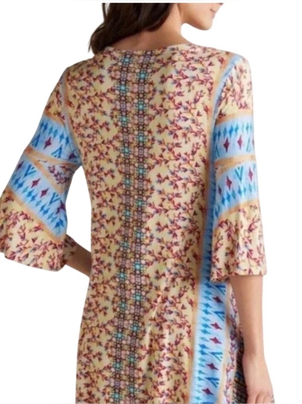Soft Surroundings Embroidered Tunic Top Bell Sleeve Bohemian Blouse Size Mp, EUC - Picture 2 of 7